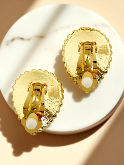 Royalfashion Ženski uhani na klipsno s kristalom in cirkoni