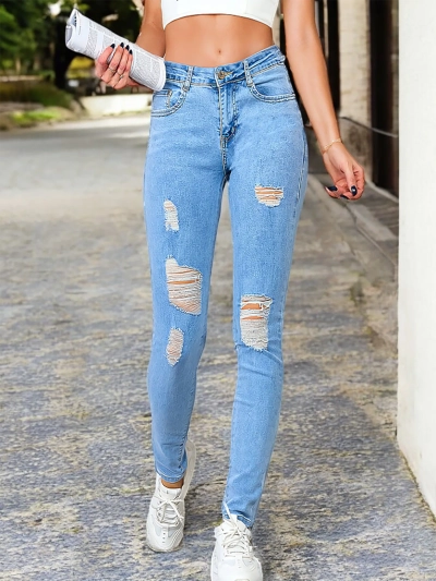 Royalfashion Ženske kavbojke s potegom 5717-6