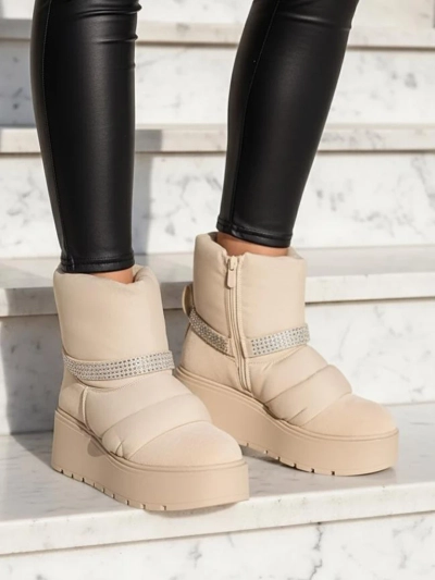 Royalfashion Ženski zimski škornji na klin Renosi