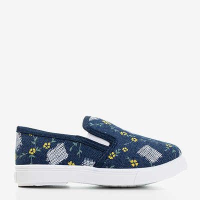 Royalfashion Granatowe dziecięce tenisówki slip - on Inga