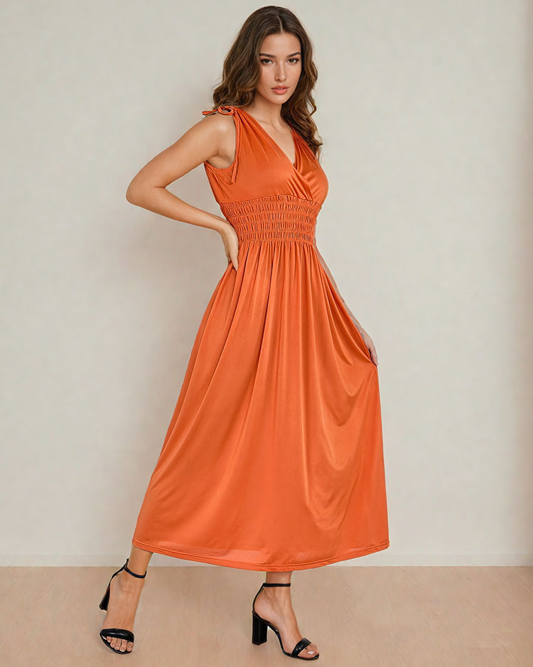 Royalfashion Gladka ženska midi obleka