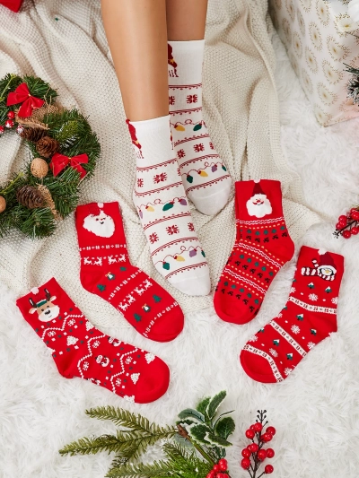 Royalfashion Ženske dolge počitniške nogavice 5/pakiranje