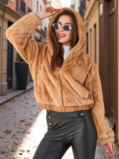 Royalfashion Ženska jakna od imitacije krzna