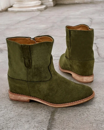 Royalfashion Čizme u kaubojskom stilu na pokrivenoj klinasti potpetici Patorias