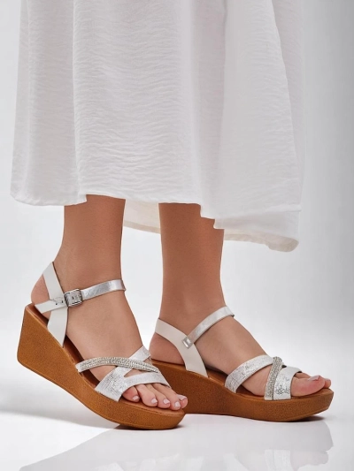 Royalfashion Ženske wedge sandale z diamanti in bleščicami Eclat