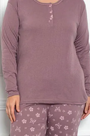 Royalfashion Ženski bombažni 2-delni pajac metulj PLUS SIZE