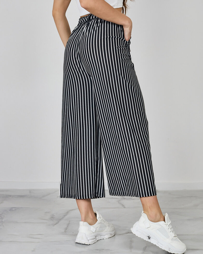 Royalfashion Ženske široke črtaste hlače 7/8