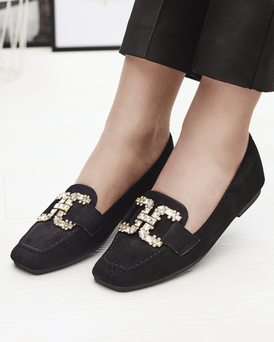 Royalfashion Czarne mokasyny damskie Jaorica
