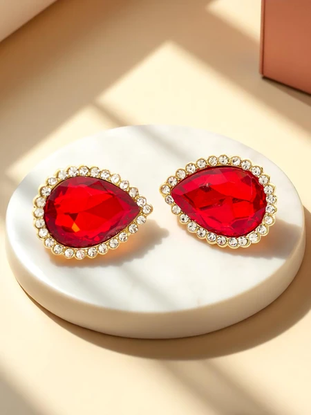 Royalfashion Ženske uhančki s sponko, kristal in kubični cirkonij
