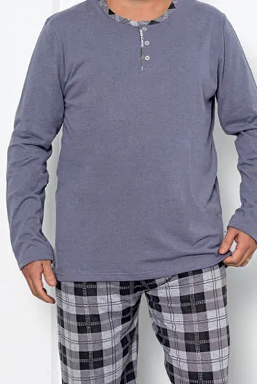 Royalfashion Cotton Moške Karirane Pižame PLUS SIZE