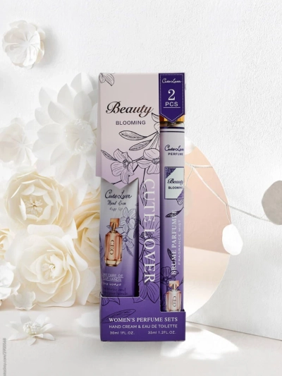 Komplet CaleoLuna Blooming – Krema za roke in parfumi, 30 ml, 35 ml