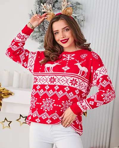 Royalfashion Ženski božični pulover