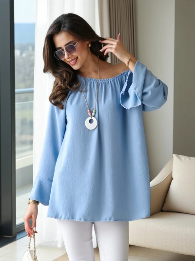 Royalfashion Ženska bluzka inspirirana španskim stilom z naborki