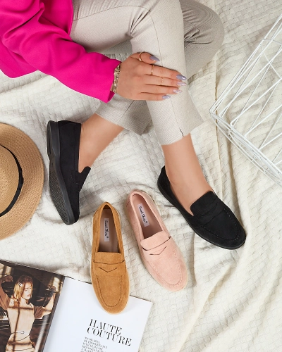 Royalfashion Mokasyny damskie eko-zamszowe w kolorze różowym Daffer