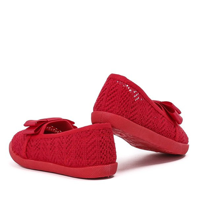 Royalfashion Czerwone dziewczęce tenisówki typu slip on Tabbi