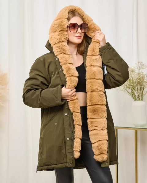 Royalfashion Zielona kurtka zimowa damska PLUS SIZE