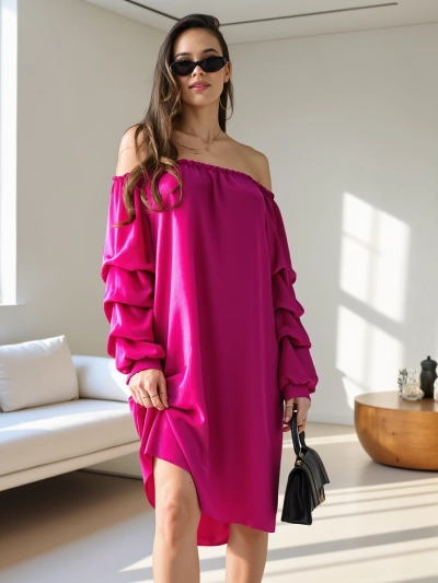 Royalfashion Gladka ženska obleka a'la španska z volani