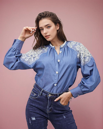 Royalfashion Ženska srajca s cirkoni