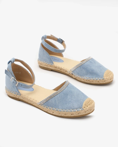 Royalfashion Damskie espadryle z cyrkoniami w kolorze niebieskim Rieta