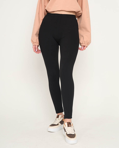 Czarne damskie legginsy - Odzież