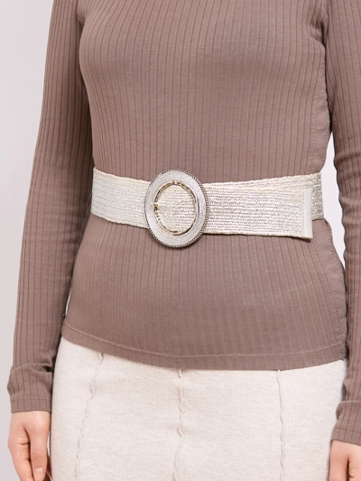 Pleten širok ženski pas za hlače