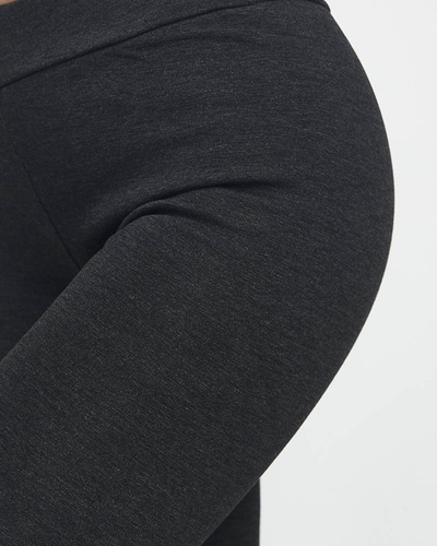 Royalfashion Ciemnoszare legginsy damskie z ociepleniem