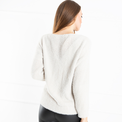 Royalfashion Klasyczny sweter beżowy oversize