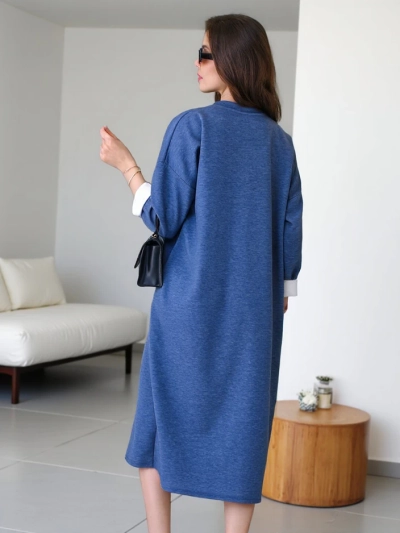 Royalfashion Ženska midi obleka oversized z rožo