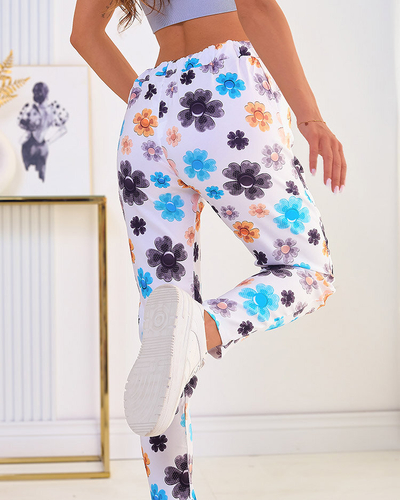 Royalfashion Ženske hlače iz tkanine s cvetličnim vzorcem