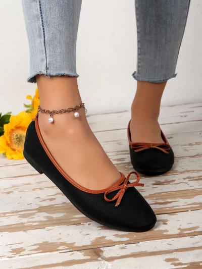 Royalfashion Ženska balerinka s bleščicami in pentljo Aramie