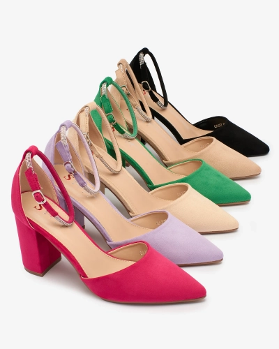 Royalfashion Beżowe damskie czółenka z cyrkoniami Britica