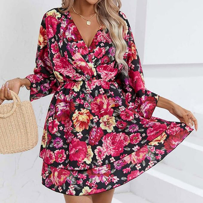 Royalfashion Ženska mini obleka z izvirnim vzorcem