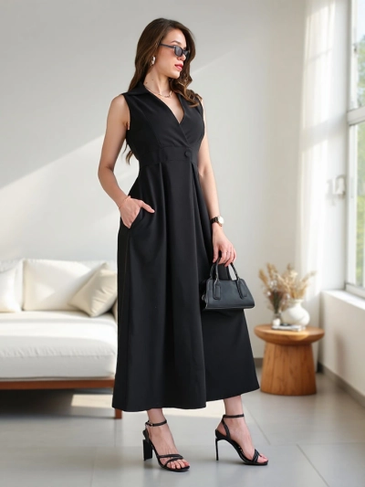 Royalfashion Ženska brezrokavnica z zavihanjem v vratnem izrezu Bizness