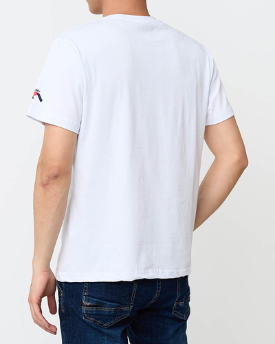 Royalfashion Biały męski t-shirt z nadrukiem