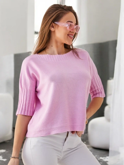 Royalfashion Ženski viskozni pulover s kratkimi rokavi