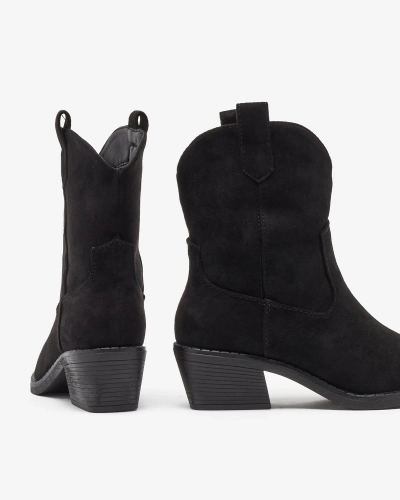 Royalfashion Črni izolirani ženski kavbojski škornji Bronco