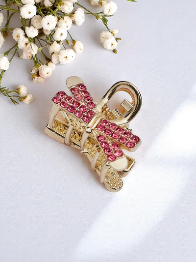 Royalfashion Lasnica za lase s kristalčki Zlata lasnica