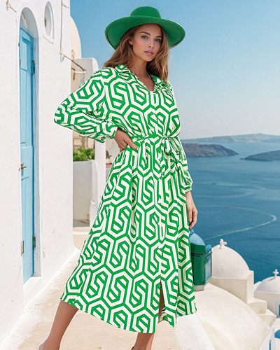 Royalfashion Ženska midi obleka s potiskom