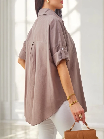 Royalfashion bombažna ženska srajca s 3/4 rokavi