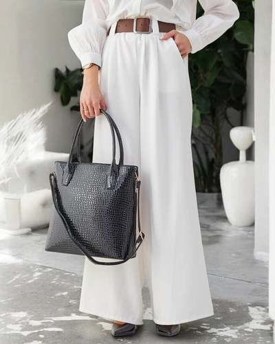 Royalfashion Torbica iz patentne kože za ženske z embosiranjem