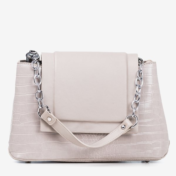 Royalfashion Szara damska torebka ze zwierzęcym tłoczeniem