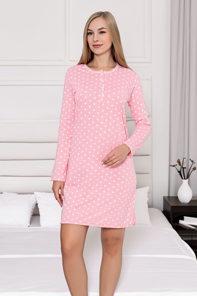 Royalfashion Pamut női hálóing pöttyös mintával