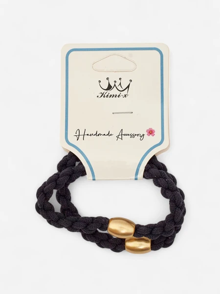 Royalfashion Komplet 2 pletenih elastik za lase Plecessi