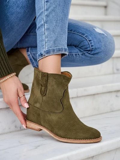 Royalfashion Čizme u kaubojskom stilu na pokrivenoj klinasti potpetici Patorias