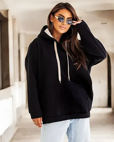 Royalfashion Ženska oversize jopa s kapuco