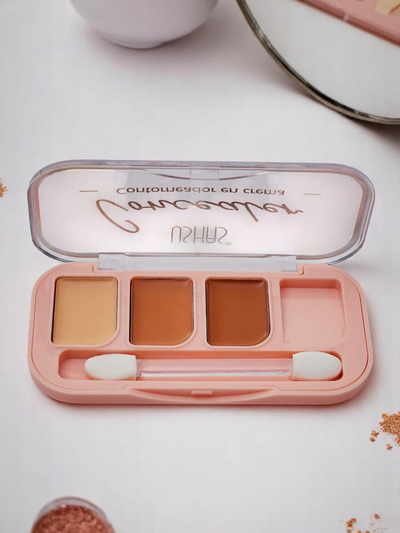 Matirajoča paleta za senčenje obraza, 3 odtenki Cashmere Cocoa