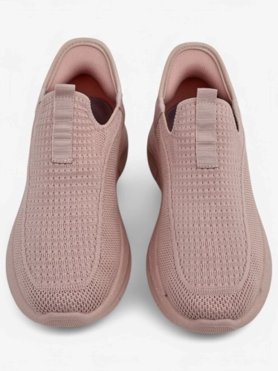 Ženske superge Apollo Rosa – roza slip-on čevlji iz tkanine na ravnem podplatu