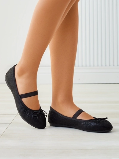 Royalfashion Svetle balerinke za ženske z mašnjo in elastičnim trakom Safte