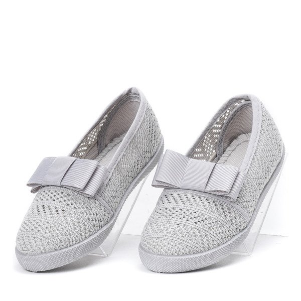 Royalfashion Szare dziewczęce tenisówki typu slip on Tabbi