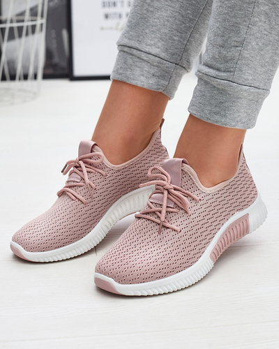 Royalfashion Różowe damskie materiałowe buty sportowe Vobbu